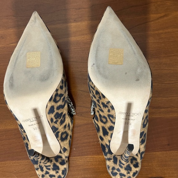 JIMMY CHOO
Women's Bing 100 Embellished Leopard
Print High Heel Mules - Picture 3 of 8